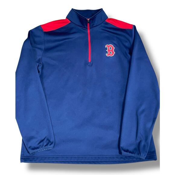Boston Red Sox Quarter Zip Pullover Jacket Mens Large Blue MLB Genuine Baseball - Picture 3 of 9